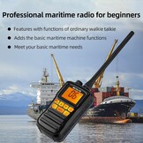 Retevis RM01 Marine Walkie Talkie IP67 Waterproof Handheld Radio Vibration Floating 88 Channels Handheld Radio for Kayaking Fishing Boating (Black, 1 Pack)