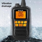 Retevis RM01 Marine Walkie Talkie IP67 Waterproof Handheld Radio Vibration Floating 88 Channels Handheld Radio for Kayaking Fishing Boating (Black, 1 Pack)