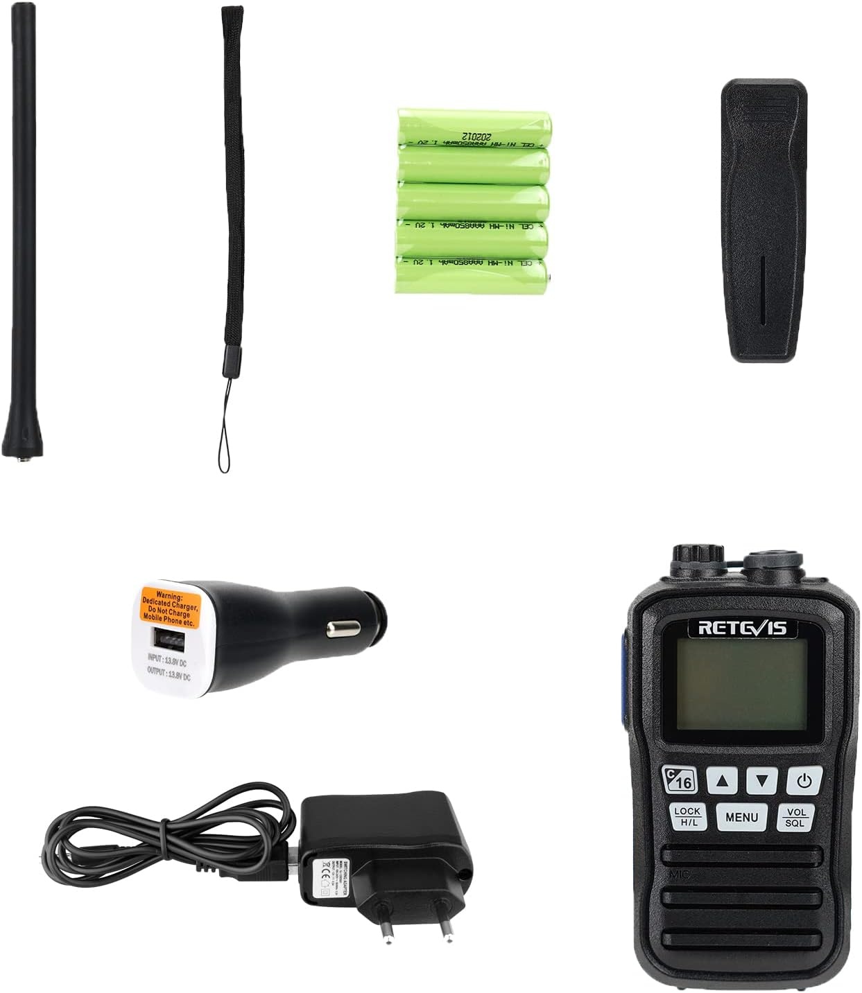 Retevis RM01 Marine Walkie Talkie IP67 Waterproof Handheld Radio Vibration Floating 88 Channels Handheld Radio for Kayaking Fishing Boating (Black, 1 Pack)