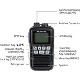 Retevis RM01 Marine Walkie Talkie IP67 Waterproof Handheld Radio Vibration Floating 88 Channels Handheld Radio for Kayaking Fishing Boating (Black, 1 Pack)