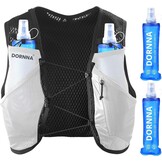 Light Edition V1 Drinkvest Trail Running + 2 Soft Flask 500 ml, hardlooprugzak voor dames en heren, achterzak voor blaren tot 2 liter