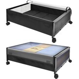 SPECILITE Opbergbakken voor Onder Het Bed Op Wieltjes, 2 Stuks Rollende Metalen Bakken met Deksels, Opbergzakken voor Kleding, Schoenen, Speelgoed en Dekens - Maat 2 Pack
