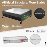 SPECILITE Opbergbakken voor Onder Het Bed Op Wieltjes, 2 Stuks Rollende Metalen Bakken met Deksels, Opbergzakken voor Kleding, Schoenen, Speelgoed en Dekens - Maat 2 Pack