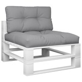 vidaXL Palletkussens 2 stuks stof grijs - 49% korting