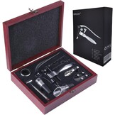 GWCLEO Wijnopener Set 9-delig Zilver met Accessoires en Opbergdoos