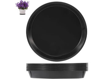 Plantenschotel voor Tuin: 16 Stuks 30cm Zwart Plastic Plantenschotel, voor Tuinen, Achtertuinen, Balkons, Ronde Bloempot Schotels Trays, Planten Schotels, Plantenpot Schotel