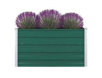 vidaXL Plantenbak verhoogd 100x100x45 cm gegalvaniseerd staal groen