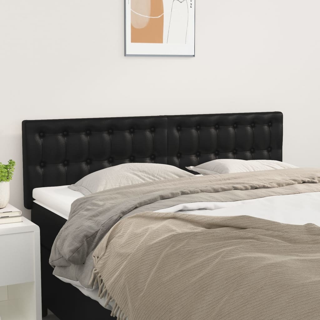 vidaXL Hoofdborden 2 stuks Kunstleer Zwart 72x5x78/88 cm - 59% Korting