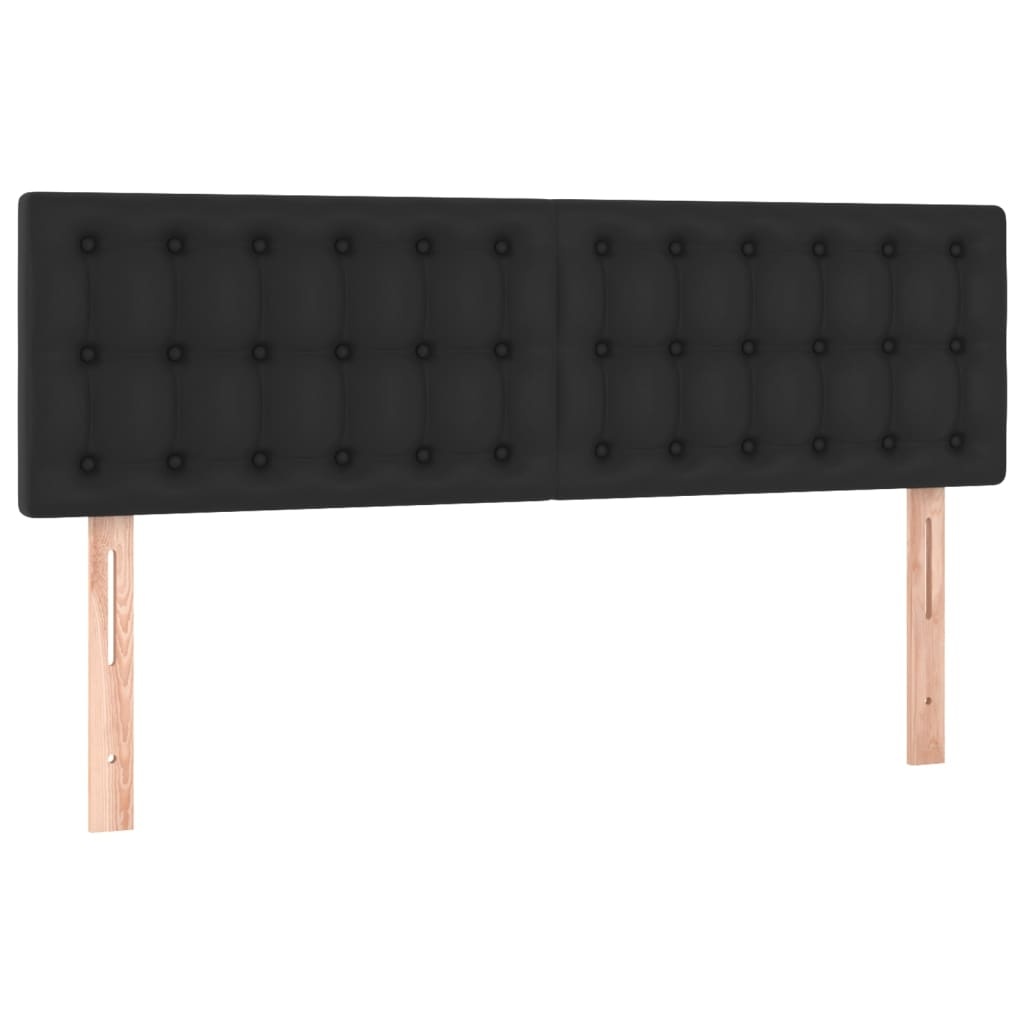 vidaXL Hoofdborden 2 stuks Kunstleer Zwart 72x5x78/88 cm - 59% Korting