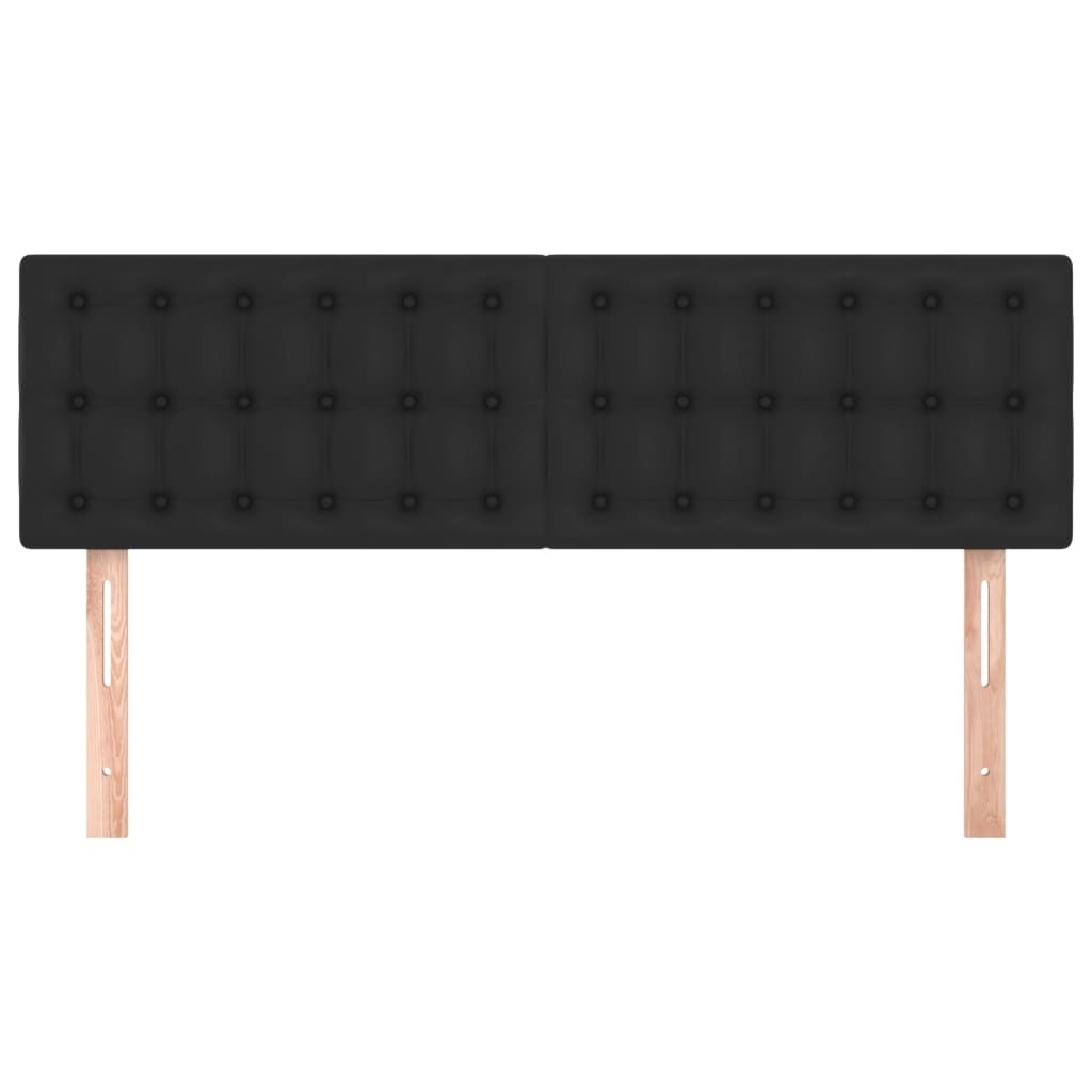 vidaXL Hoofdborden 2 stuks Kunstleer Zwart 72x5x78/88 cm - 59% Korting