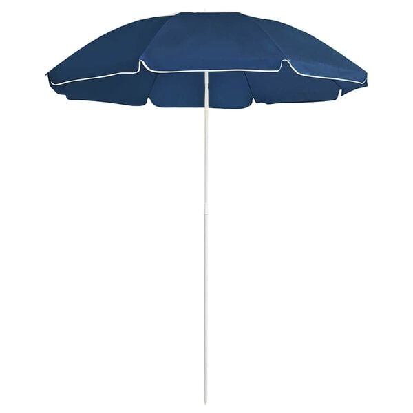 vidaXL Parasol met stalen paal 180 cm blauw