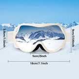 Skibril OTG Helmcompatibel Wit/Zilver UV400 Anti-mist - 53% Korting