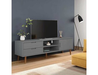 vidaXL Tv-meubel MOLDE 158x40x49 cm massief grenenhout grijs