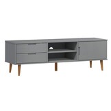 VidaXL MOLDE TV-meubel 158x40x49 cm Grenenhout Grijs - 73% Korting