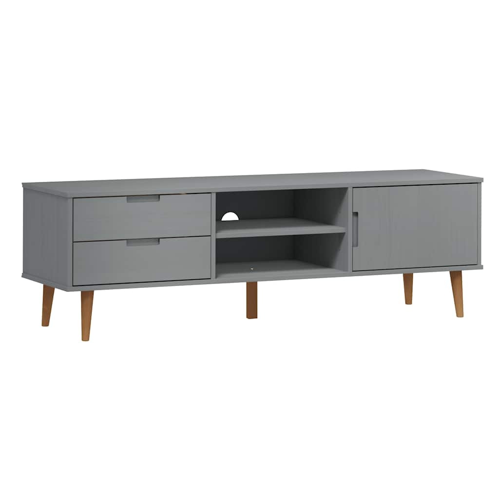 VidaXL MOLDE TV-meubel 158x40x49 cm Grenenhout Grijs - 73% Korting