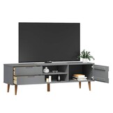 VidaXL MOLDE TV-meubel 158x40x49 cm Grenenhout Grijs - 73% Korting