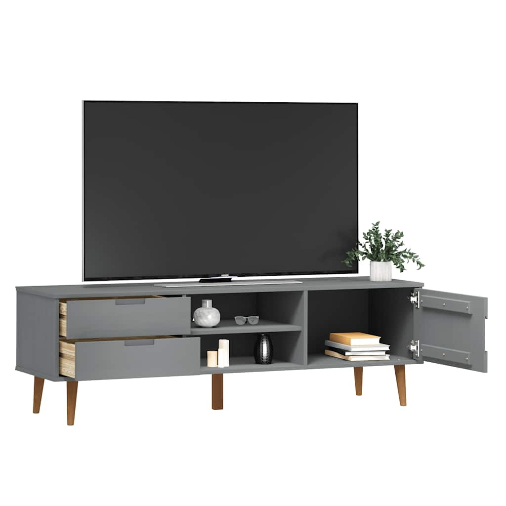 VidaXL MOLDE TV-meubel 158x40x49 cm Grenenhout Grijs - 73% Korting