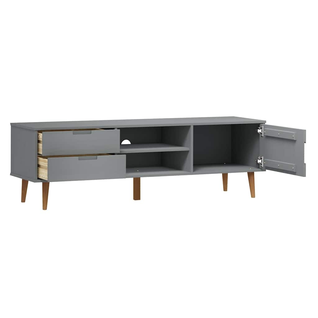 VidaXL MOLDE TV-meubel 158x40x49 cm Grenenhout Grijs - 73% Korting