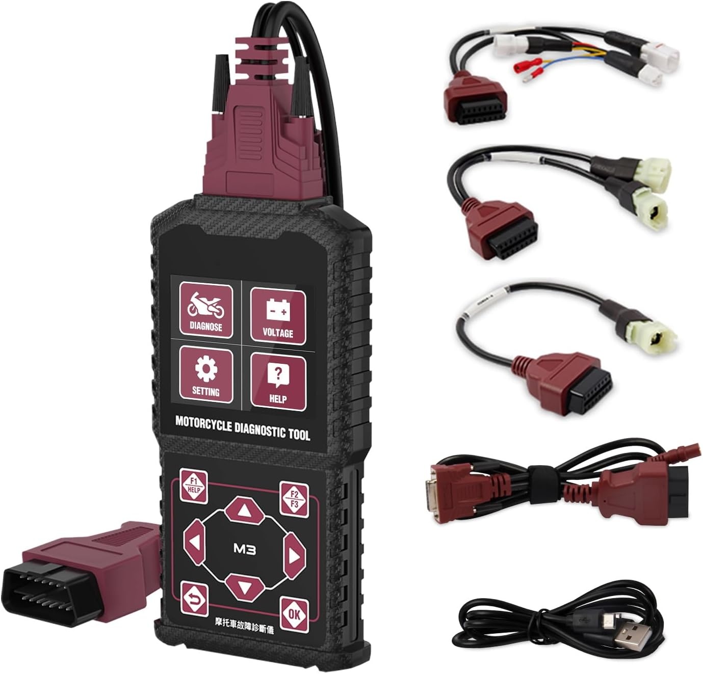 LUTIFIX M3-A Motor Diagnose Scanner - OBD2 Codelezer voor Honda, Yamaha en Kawasaki