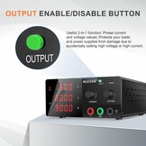 RUZIZAO Laboratoriumvoeding 15V 60A - 900W DC Regelbare Voeding - Zwart