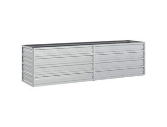 vidaXL Plantenbak verhoogd 160x40x45 cm gegalvaniseerd staal zilver