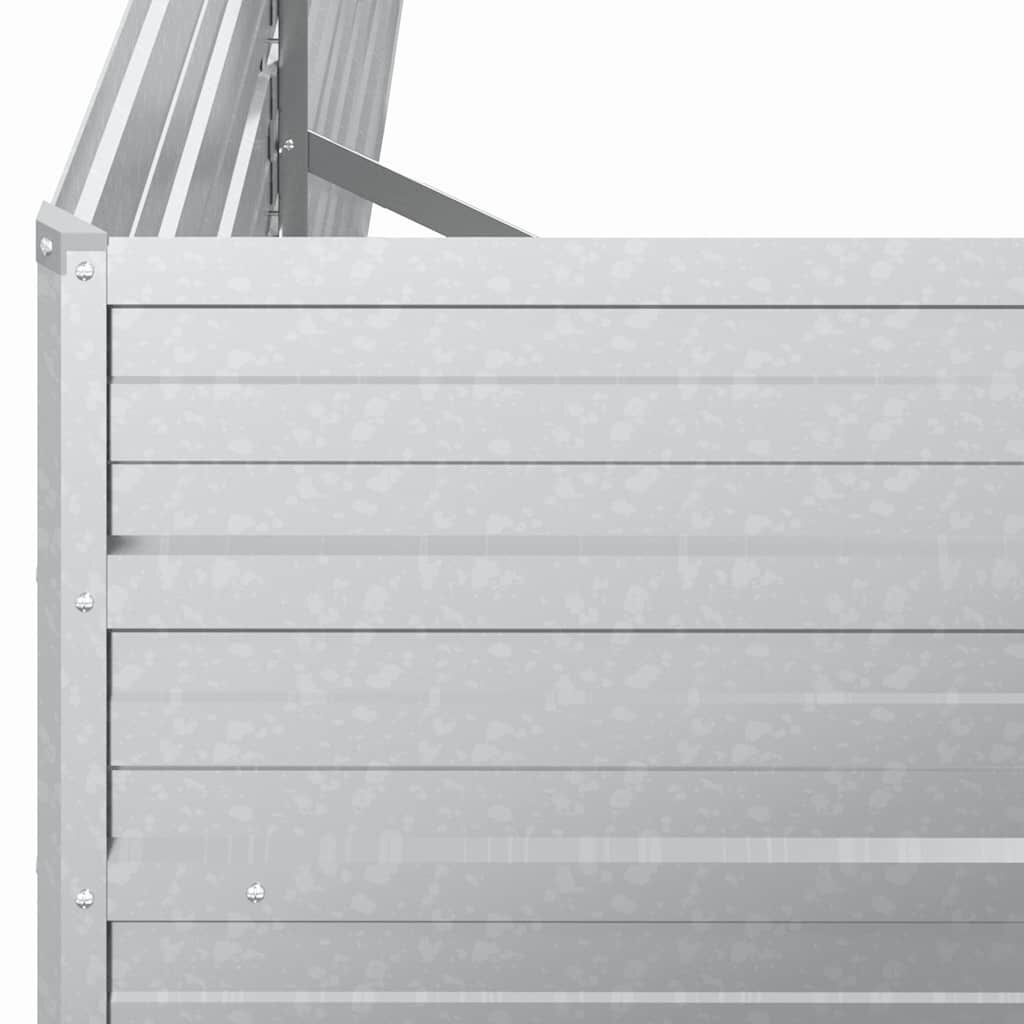 vidaXL Plantenbak verhoogd 160x40x45 cm gegalvaniseerd staal zilver