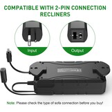 2500 mAh batterij universele sanans fil voor meubels, oplaadbaar, voor chaise longue électrique, canapé, fauteuil, handig voor meubels met 2 aansluitingen