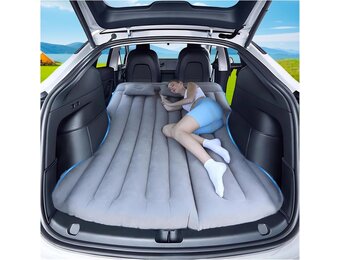 AGEMANY Luxe Luchtbed voor Auto - 195 x 130 cm - Grijs - Geschikt voor Tesla Model Y en SUV