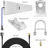 KASER LPDA 4G 5G LTE Antenne - Richtantenne Mimo - Wit - 10 meter kabel