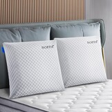 Set van 2 Traagschuim Kussens (56x56x12 cm, Wit) met 58% Korting