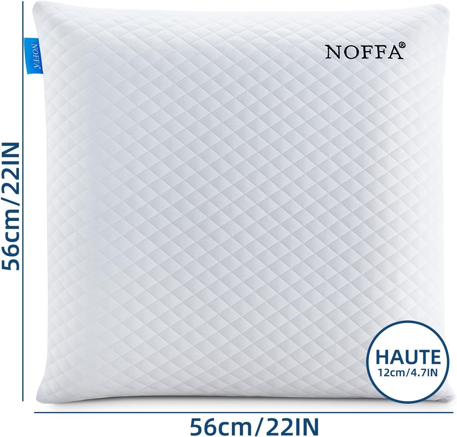Set van 2 Traagschuim Kussens (56x56x12 cm, Wit) met 58% Korting