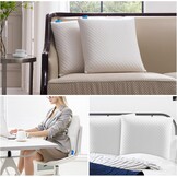 Set van 2 Traagschuim Kussens (56x56x12 cm, Wit) met 58% Korting