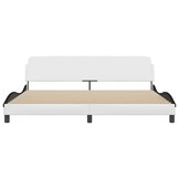 vidaXL Bedframe met hoofdbord kunstleer wit en zwart 200x200 cm