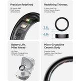 Smart Ring dames/heren Maat 8 Zwart met Hartslag & Slaap Tracker - 57% Korting