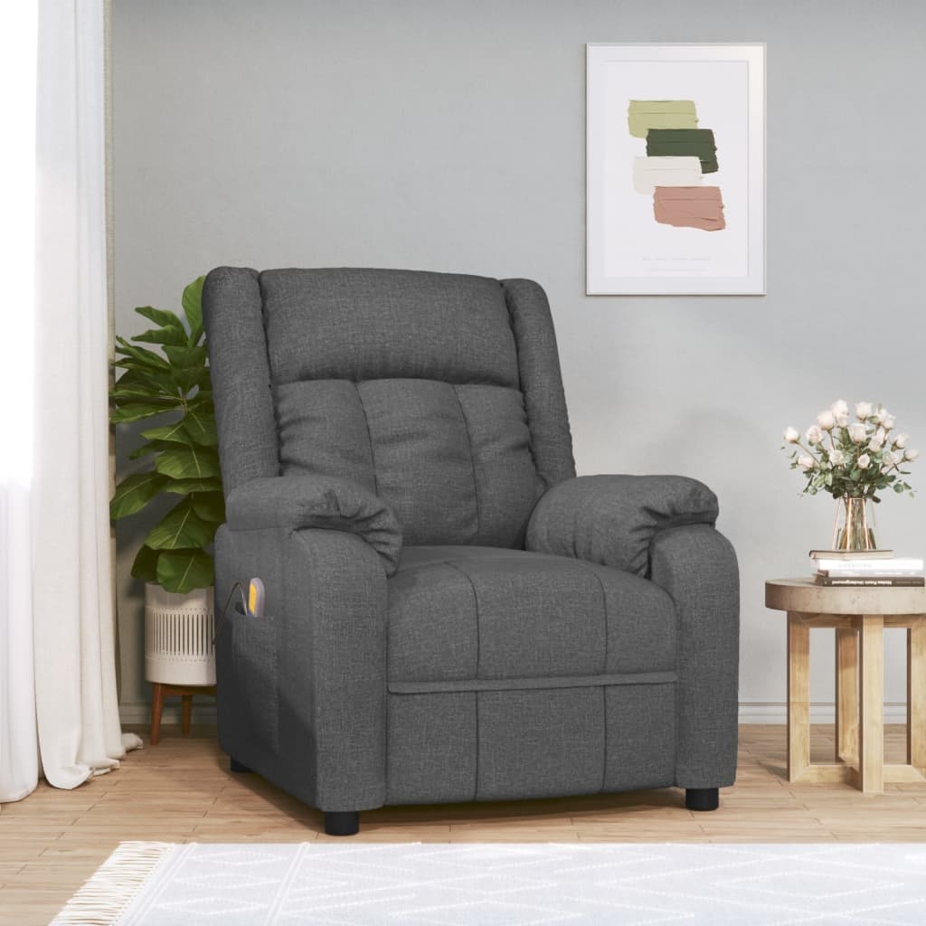 vidaXL Massagestoel stof donkergrijs