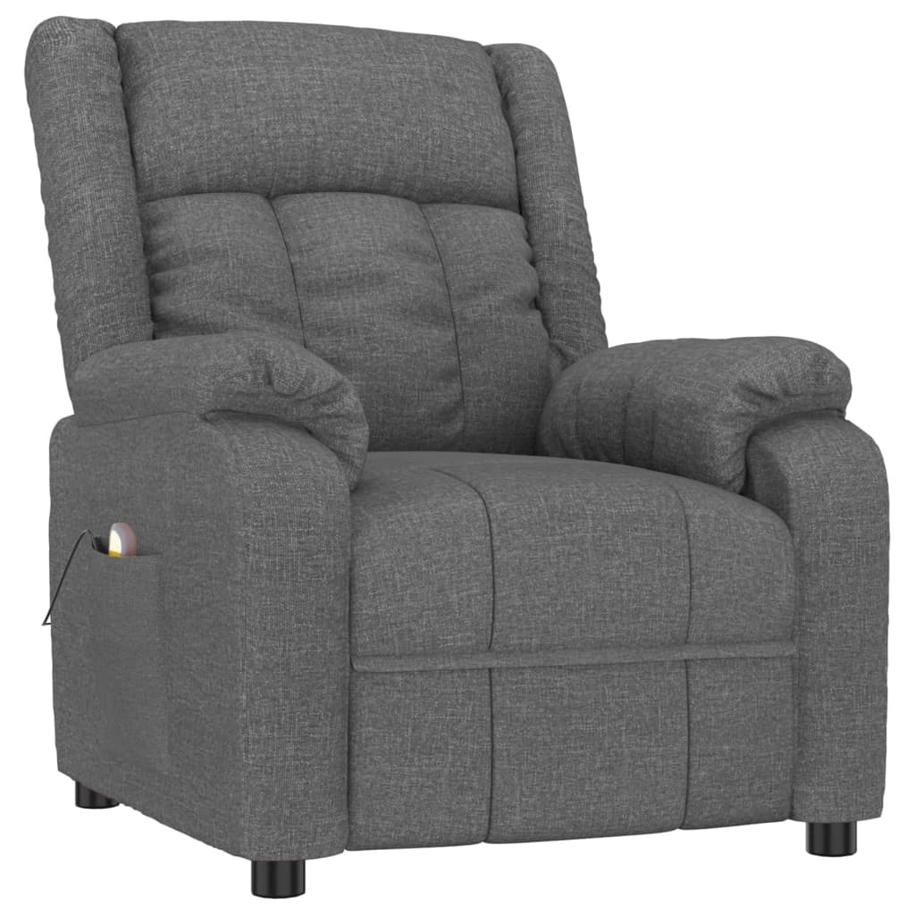 vidaXL Massagestoel stof donkergrijs