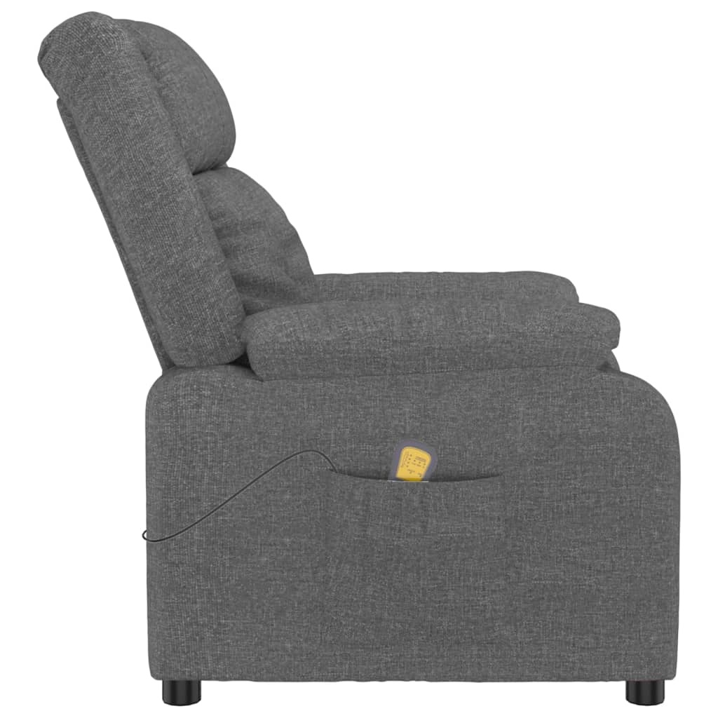 vidaXL Massagestoel stof donkergrijs