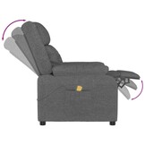 vidaXL Massagestoel stof donkergrijs