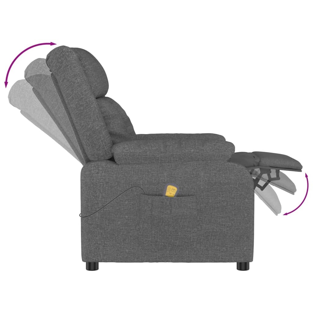 vidaXL Massagestoel stof donkergrijs