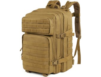 BITUOR Militaire tactische rugzak, 45 liter, legerrugzak voor heren, grote capaciteit met veel vakken, waterafstotende wandelrugzak, reisrugzak, trekkingrugzak voor wandelen, kamperen, vissen, reizen,