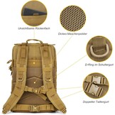 BITUOR Militaire tactische rugzak, 45 liter, legerrugzak voor heren, grote capaciteit met veel vakken, waterafstotende wandelrugzak, reisrugzak, trekkingrugzak voor wandelen, kamperen, vissen, reizen,
