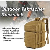 BITUOR Militaire tactische rugzak, 45 liter, legerrugzak voor heren, grote capaciteit met veel vakken, waterafstotende wandelrugzak, reisrugzak, trekkingrugzak voor wandelen, kamperen, vissen, reizen,
