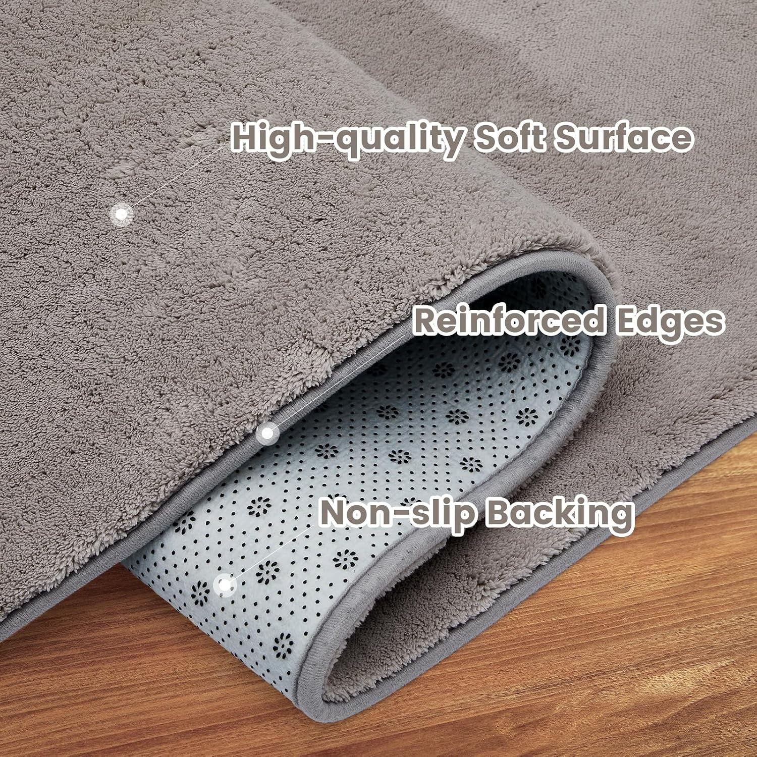 Woonkamertapijt, laagpolig tapijt, woonkamer, decoratie, wollig, zacht, wasbaar en antislip, modern, eenkleurig tapijt voor slaapkamer, kinderkamer, bedmat, 120 x 170 cm, lichtgrijs