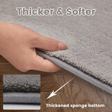 Woonkamertapijt, laagpolig tapijt, woonkamer, decoratie, wollig, zacht, wasbaar en antislip, modern, eenkleurig tapijt voor slaapkamer, kinderkamer, bedmat, 120 x 170 cm, lichtgrijs