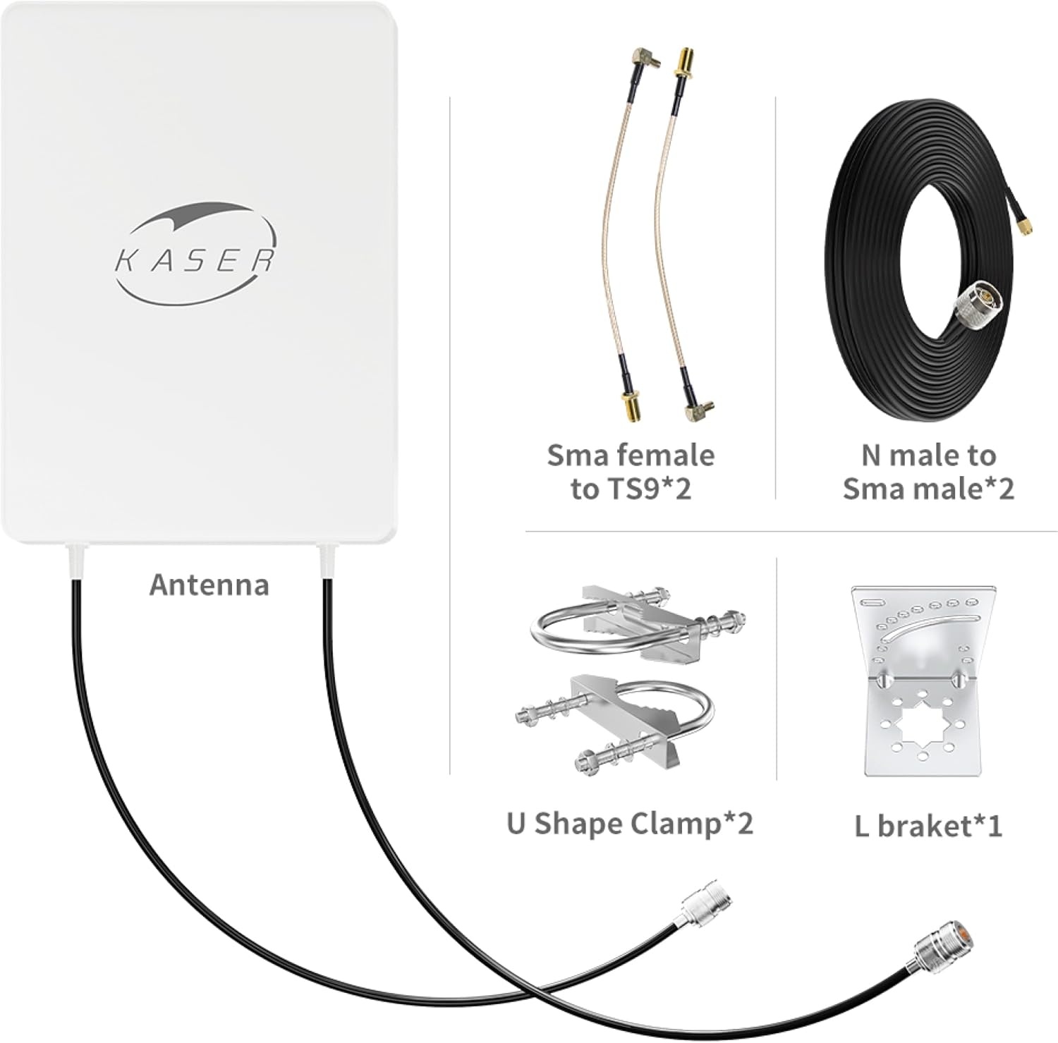 5G Richtantenne N78 15dBi MIMO 10m Kabel Zwart - 61% Korting