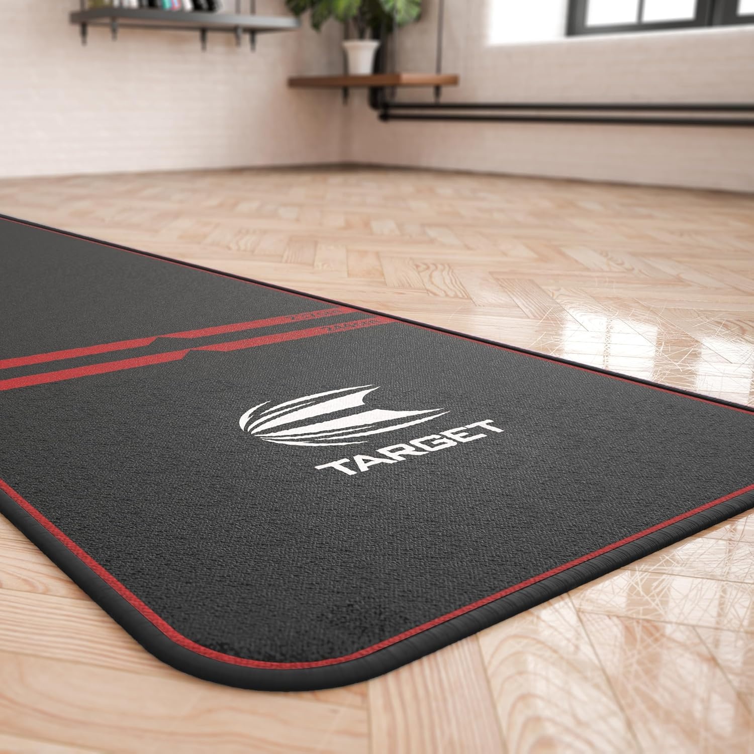Target Darts World Champion Dartmat met rode bies - Officiële werplijn