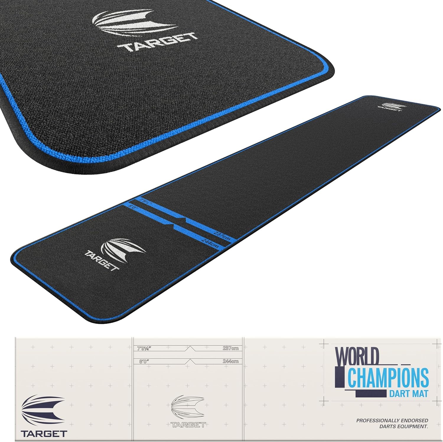 Target Darts World Champion Dartmat met rode bies - Officiële werplijn