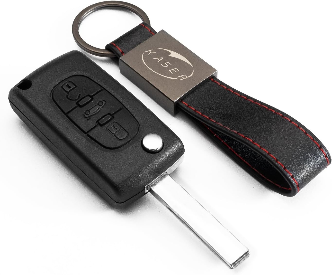kaser Cover Shell Key Fob Case Remote Control 3 Buttons for PEUGEOT 107 207 307 407 308 409 407 607 (For Peugeot 3 Buttons)