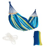 Hangmat 2 persoons Blauw/Groen 185x150 cm Weerbestendig - 59% Korting