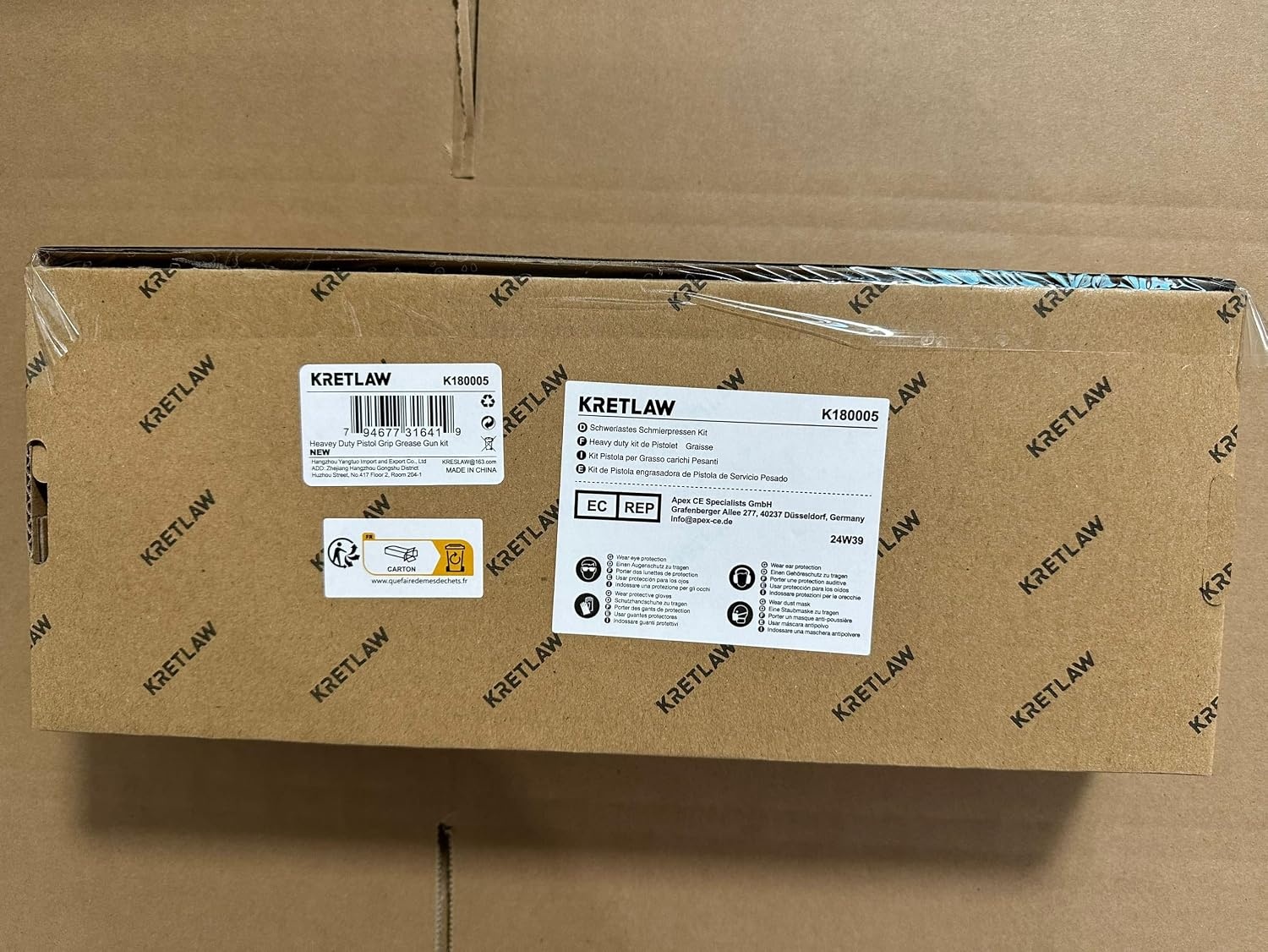 KRETLAW Vetperspuit Set 10-delig, Zware Vetpers 7000 PSI met Pistolengreep, Snelsluitkoppeling en Flexibele Slang voor 400g Patronen